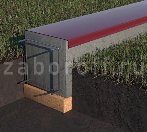 Забор секциями из профлиста С8 на ленточном фундаменте