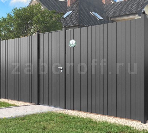 Забор из профнастила комбинированный