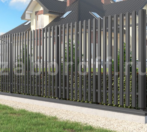 Забор из двухстороннего штакетника на ленточном фундаменте ОПТИМА