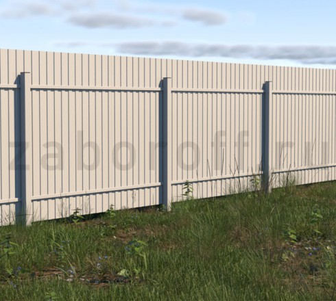 Забор из зеленого профнастила  RAL 6005 с односторонним  покрытием недорого