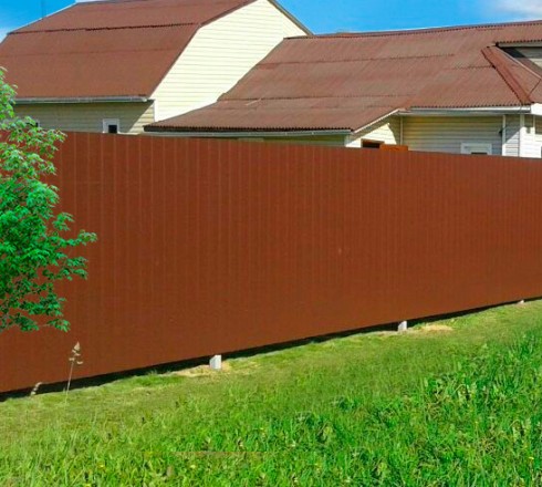 Забор 2м из двухстороннего профнастила для дачи
