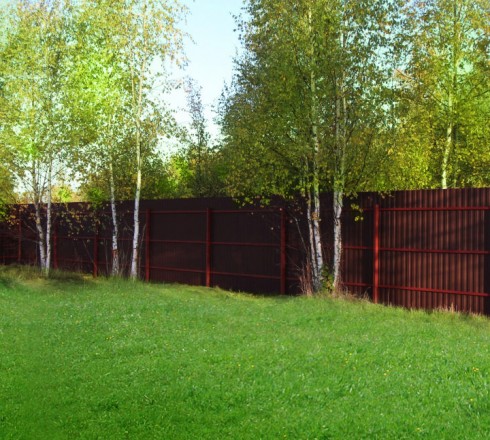 Забор 2м из двухстороннего профнастила с установкой