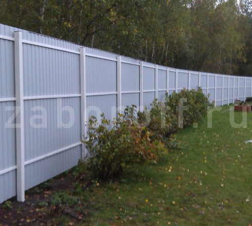 Забор 2,2м из одностороннего профнастила для дома