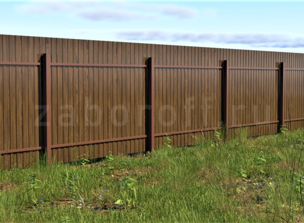 Забор из двухстороннего профнастила